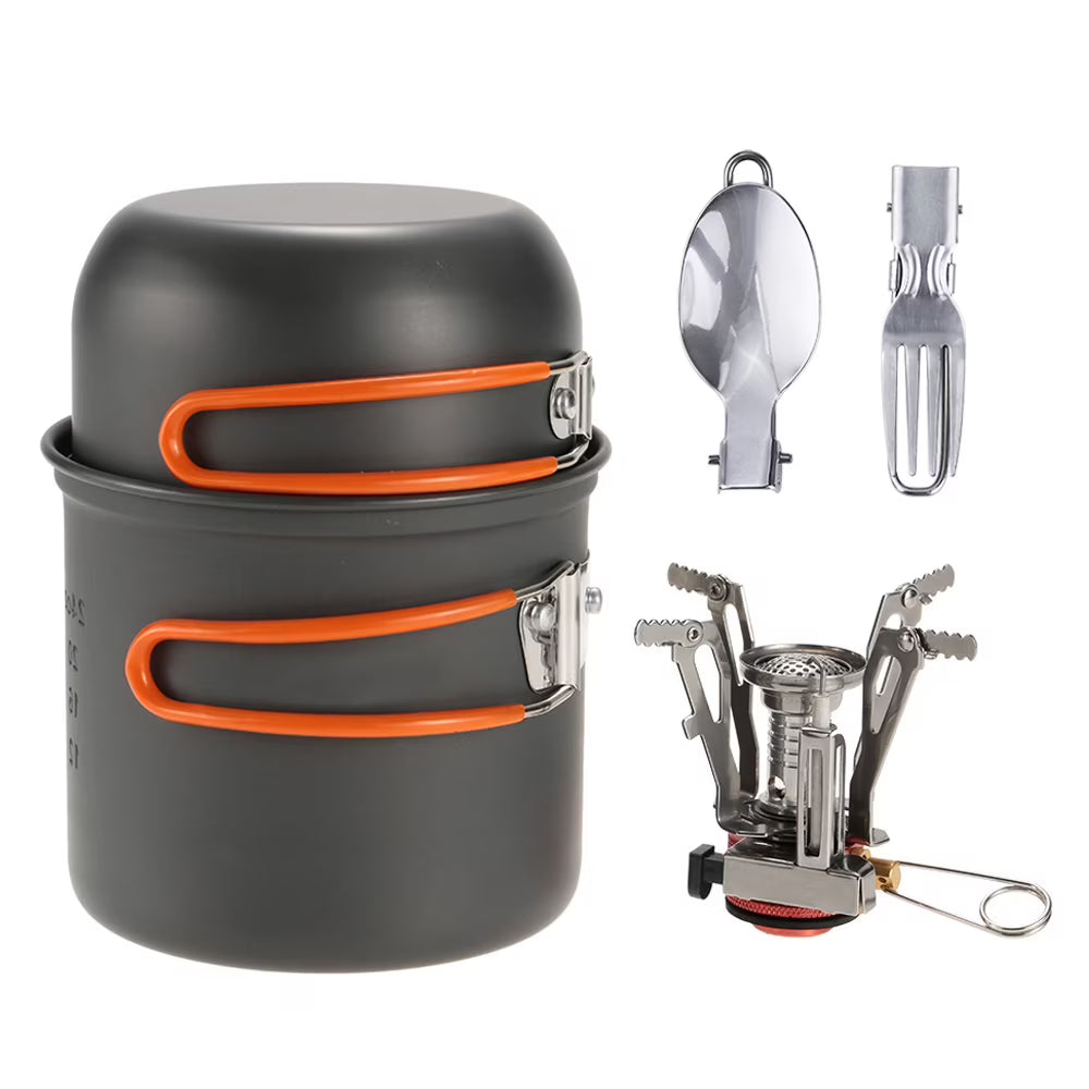 Outdoor Camping Hiking Cookware Set with Pot, Fork and Spoon T637710