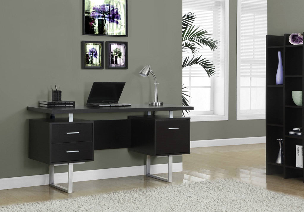 Gray Hollow Core Computer Desk P4130