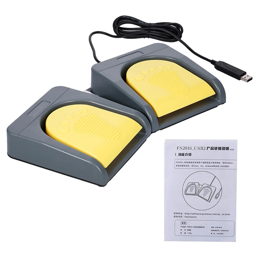 Grey USB Keyboard with Yellow String Pedal M63546