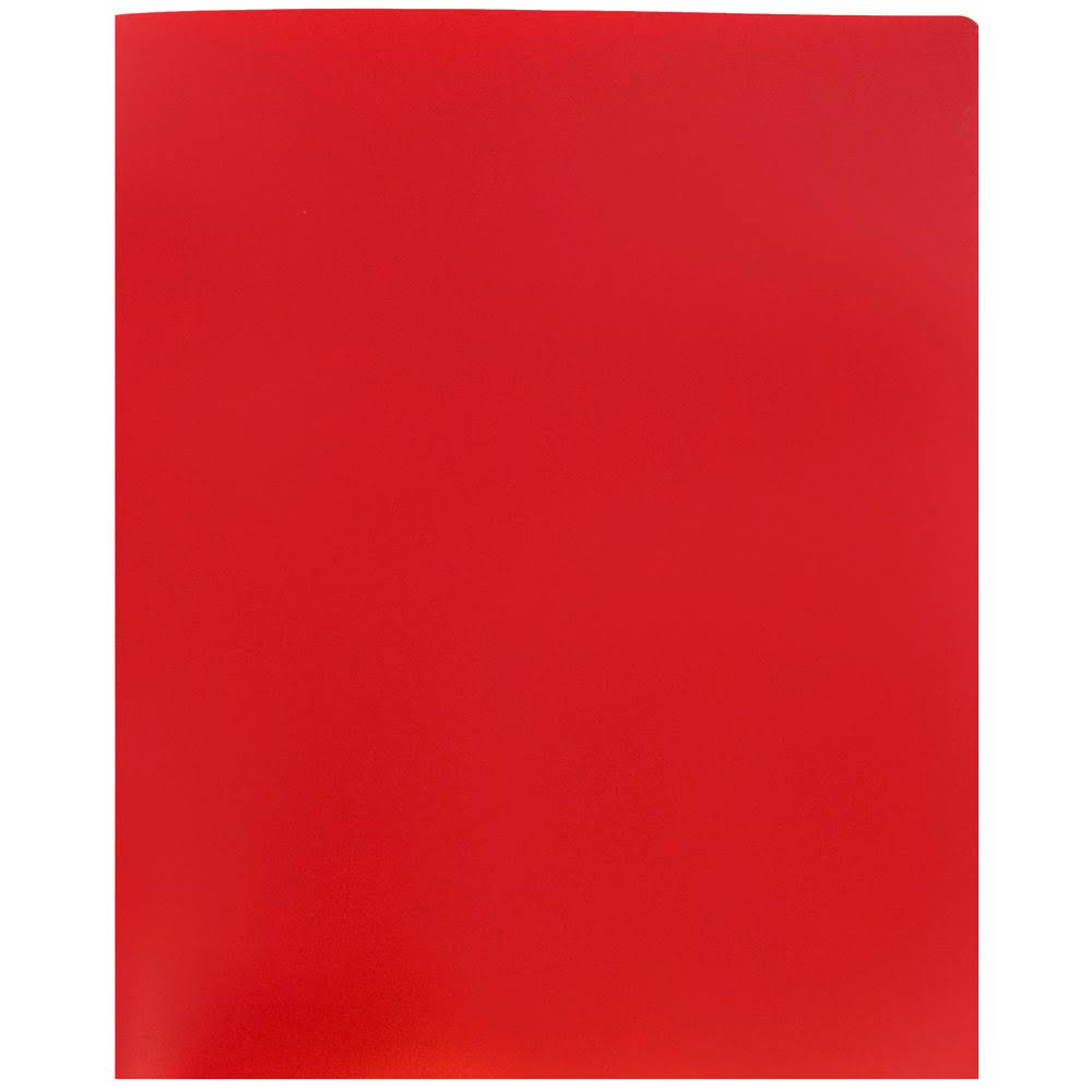 Red Heavy Duty Plastic Two Pocket Presentation Folders - 108/pack K725952
