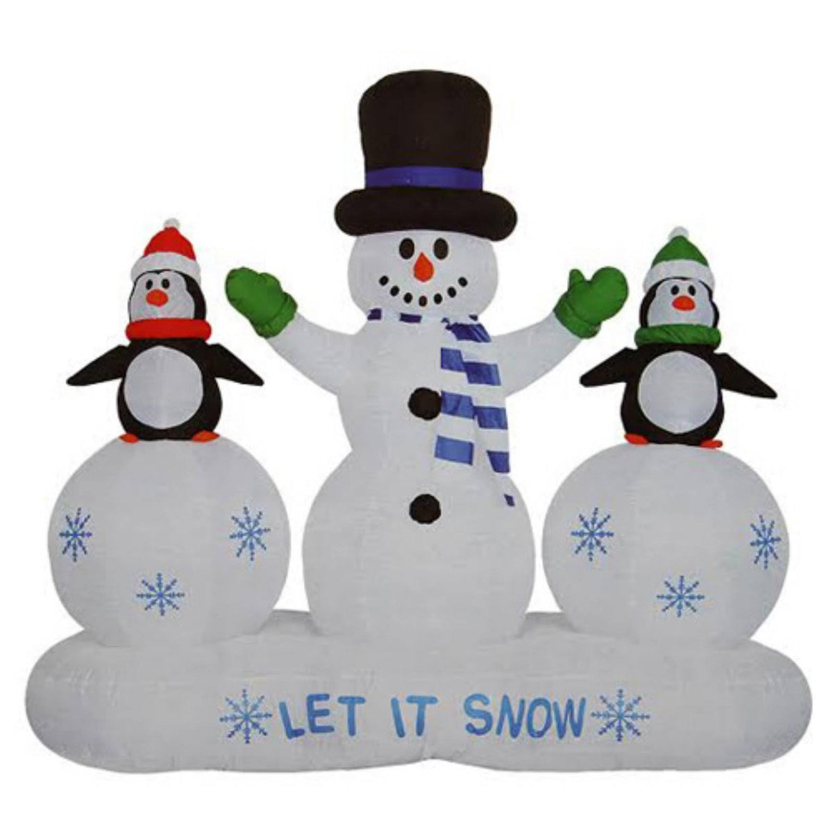 6.5 ft Inflatable Snowman and Penguins Christmas Yard Art Decoration M696070