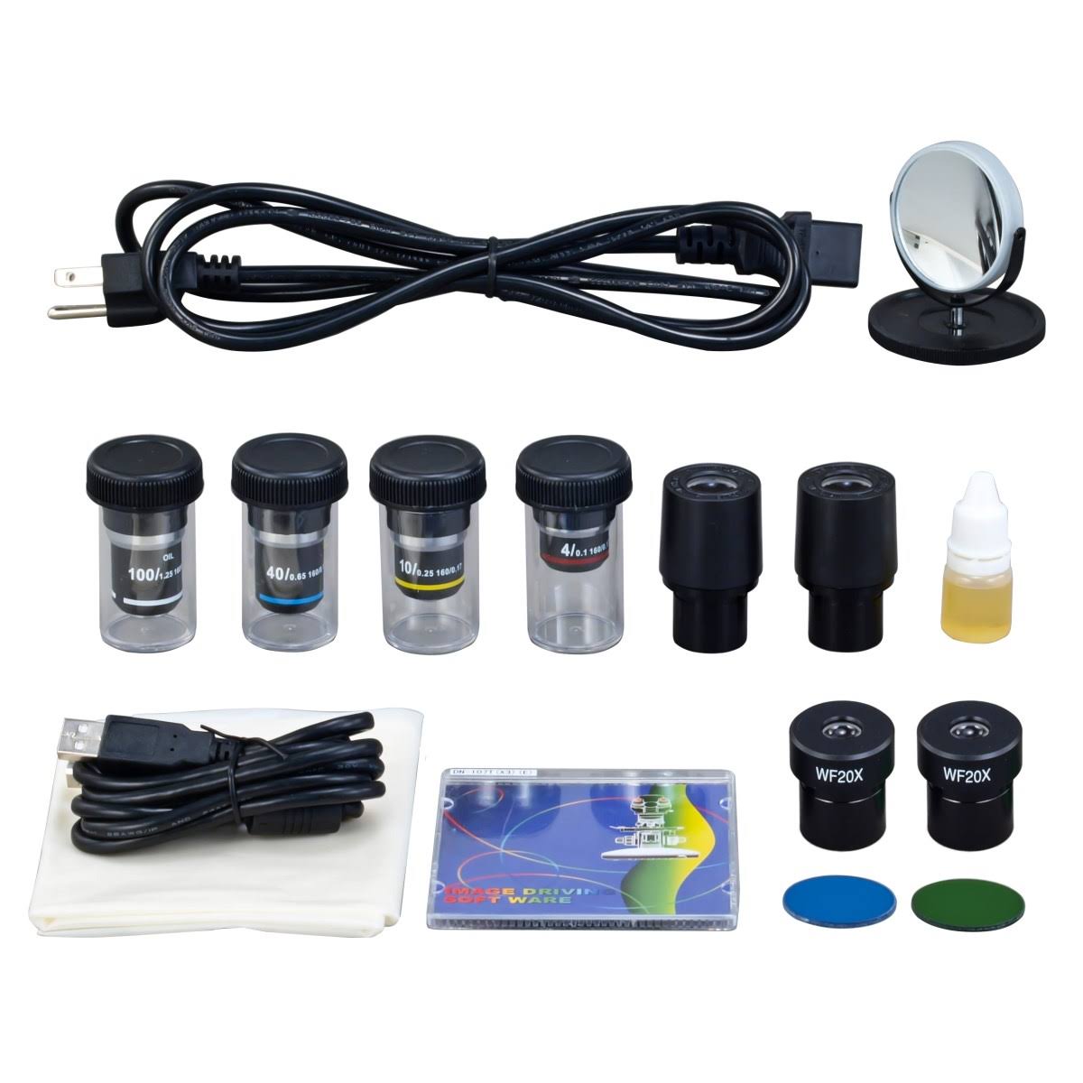 40X-2000X Digital Darkfield Binocular Compound Microscope with 3.0MP USB Camera F282