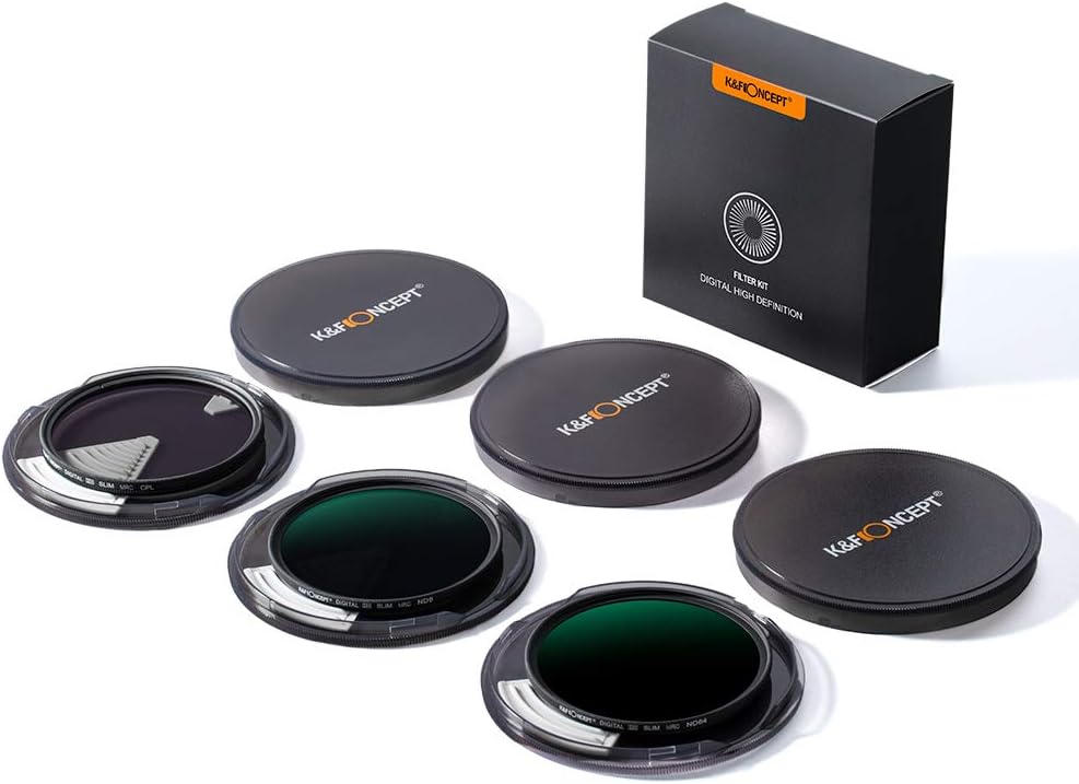 55mm Lens Filter Kit ND8 ND64 CPL Circular Polarizer Filter Set with Multi-Layer Coatings Pack of 2 A552082