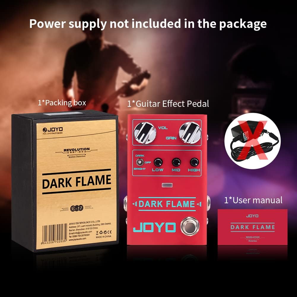 Modern Metal High Gain Distortion Guitar Effect Pedal Dark Flame R Series Distortion Pedal with Treble/Mid/Bass Knobs and Different Tone Style for Electric Guitar Pack of 2 R130