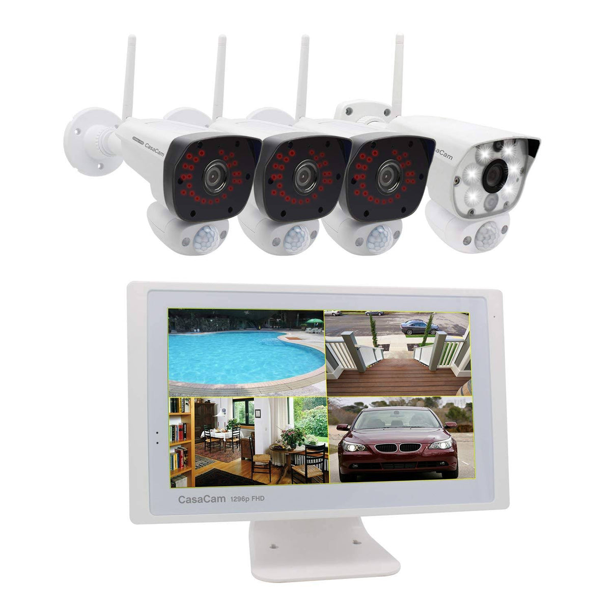 8-Ch Wireless NVR with 4x1296p FHD Cameras, 1TB HDD J495