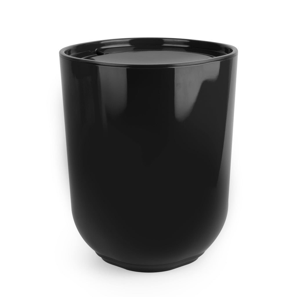 Black Step Waste Can with Lid W2121