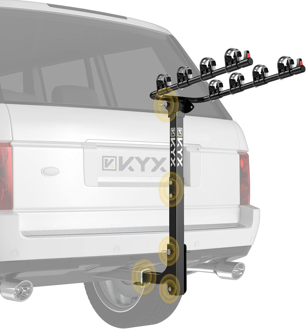 4 Bike Car Hitch Rack with 2 in. Hitch, 143LBS Capacity Steel Frame, Grey L617682