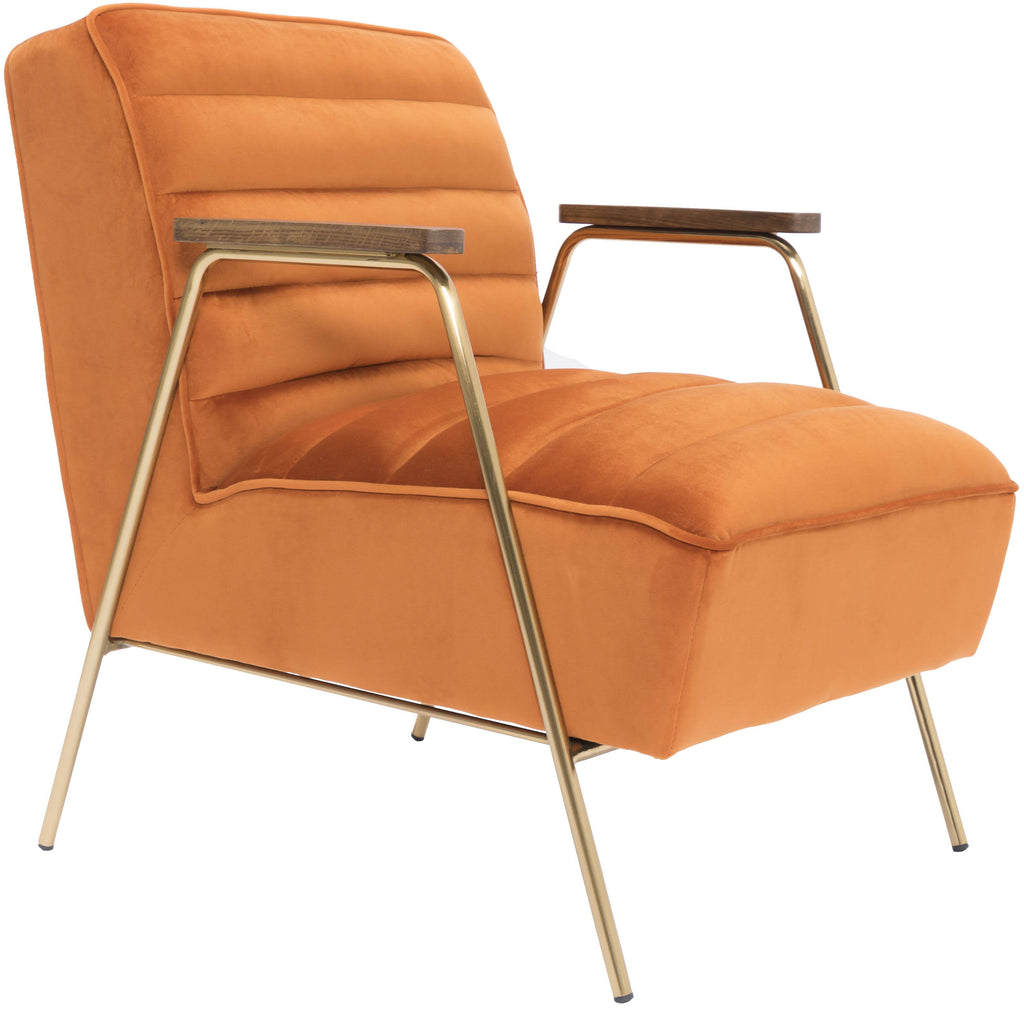 Orange Velvet Accent Chair S58430