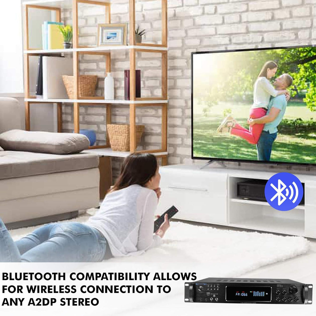 1500 Watt Bluetooth Stereo Amplifier with USB and SD Inputs B4396