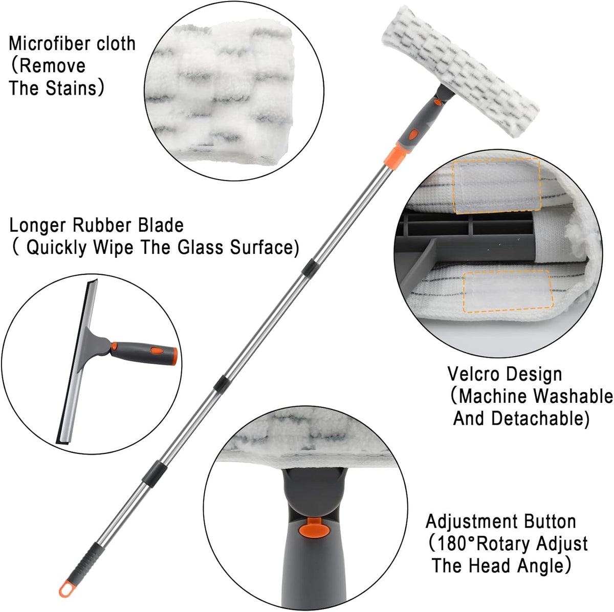 11” Microfiber Cloth and 12” Wide Squeegee Cleaner Kit, Pack of 2 E714906