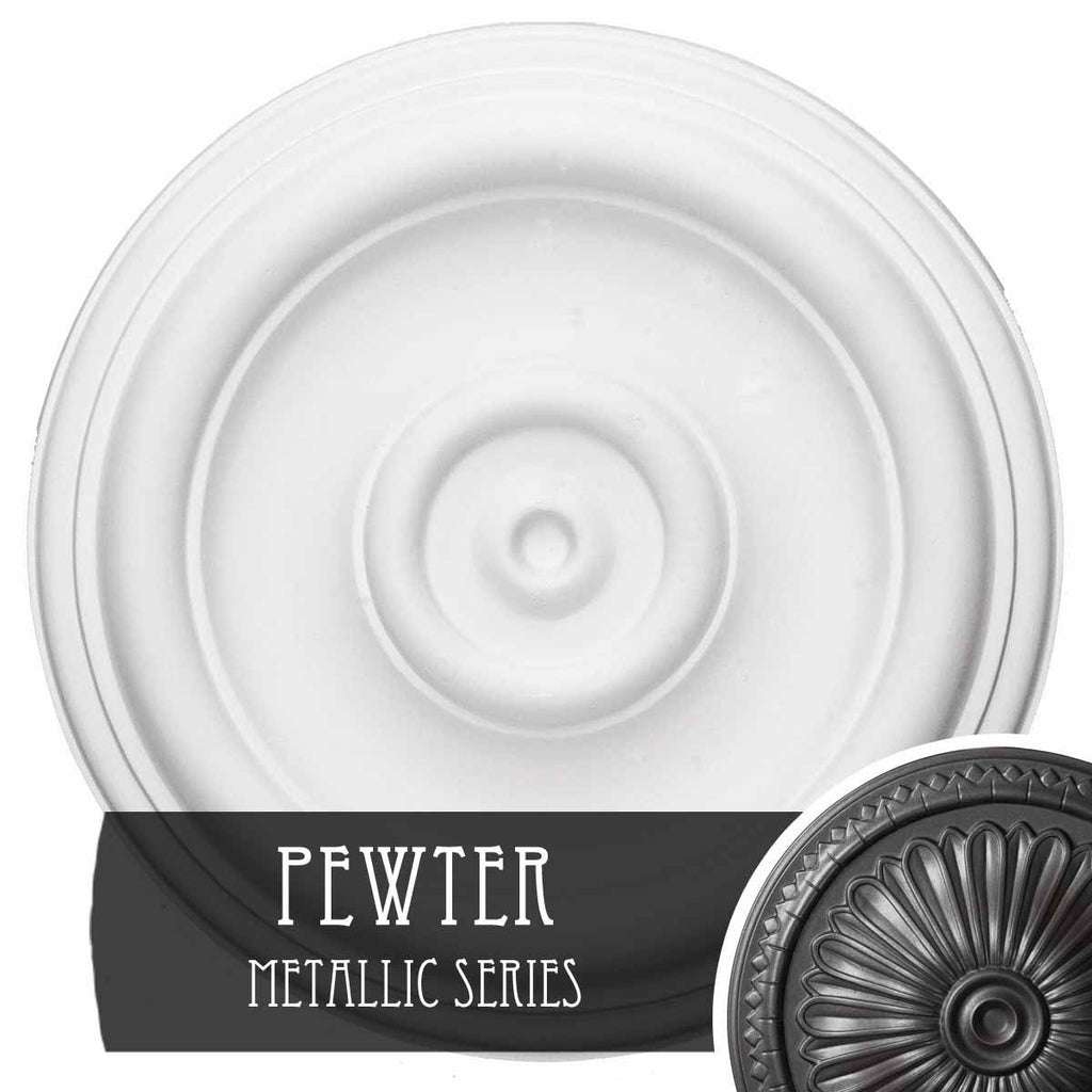 12x22OD x 1x22P Hand-Painted Pewter Ceiling Medallion X619572