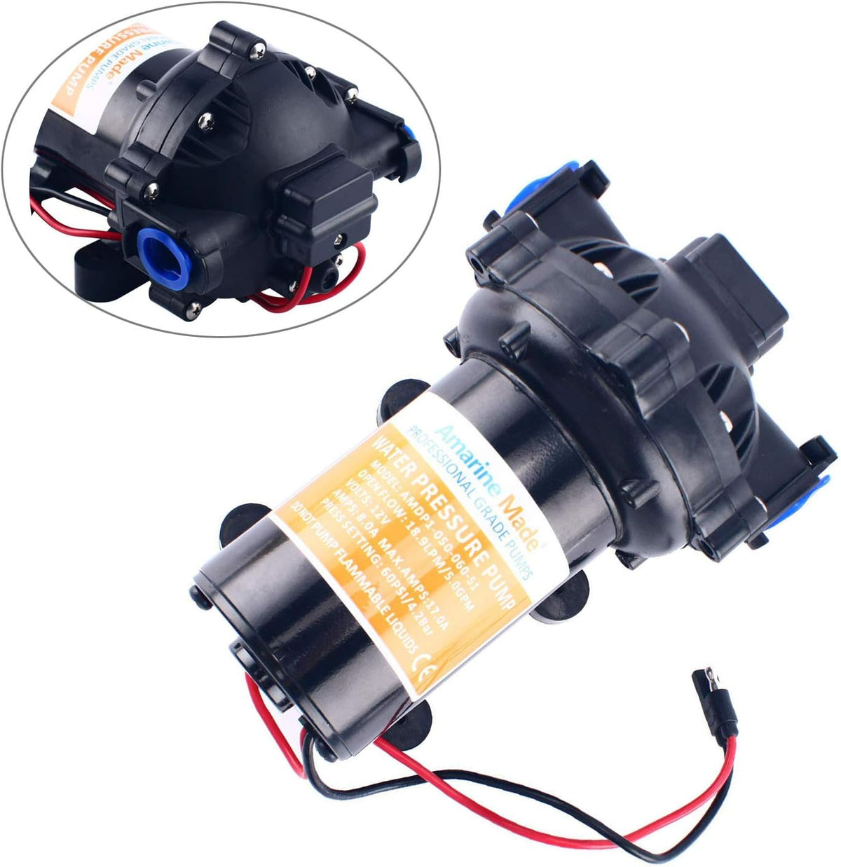12v Water Pressure Diaphragm Pump 18.9 L/min 5.0 Gpm 60 Psi B216