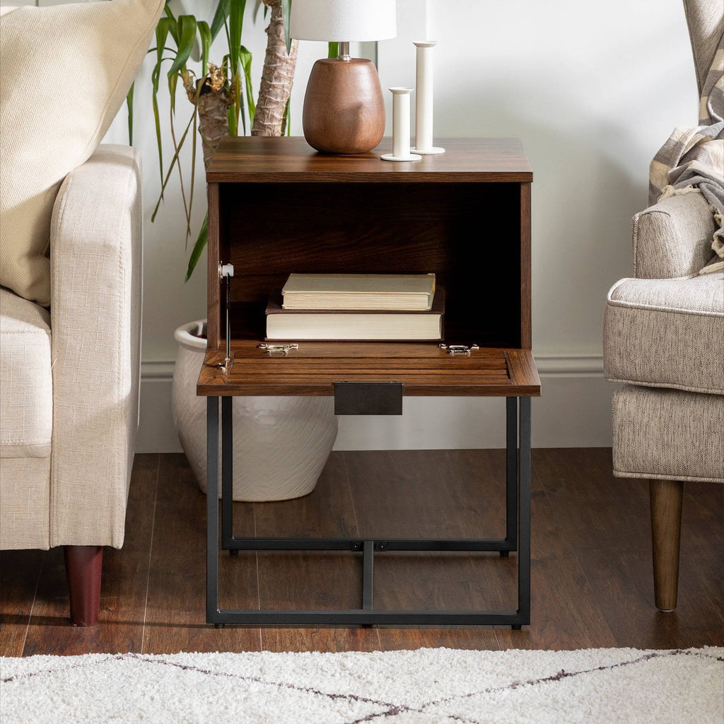 Dark Walnut Slat Side Table T77230
