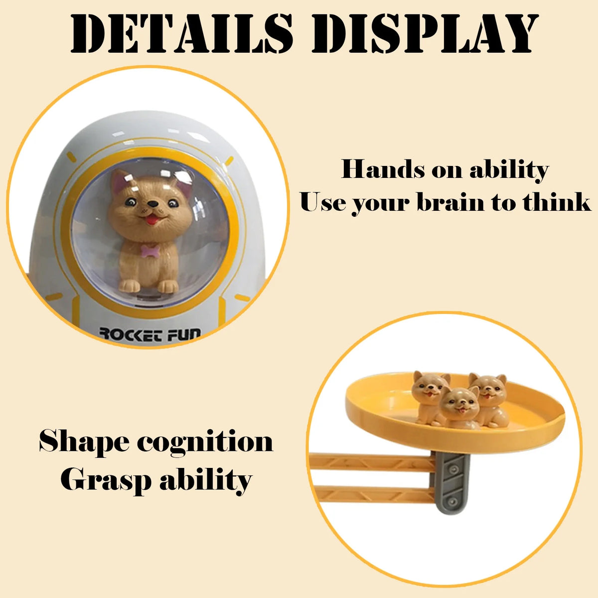 White Elephant Gifts for Toddler Spaceship & Dog Educational Counting Math Game Number Learning Toy T670217