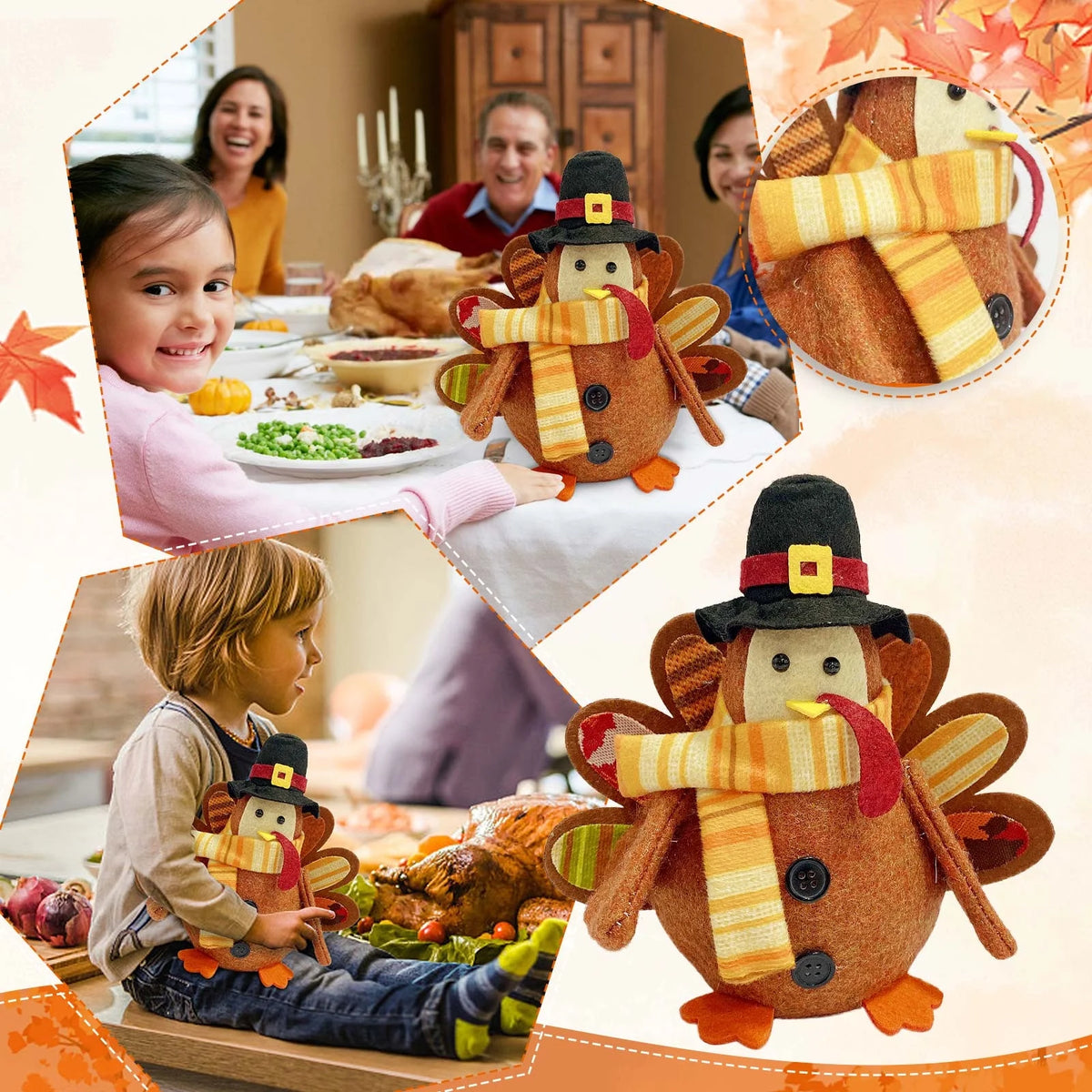Desktop Ornament Decoration Leaf Autumn Maple Turkey Sunflower Window Thanksgiving Hangs G2920