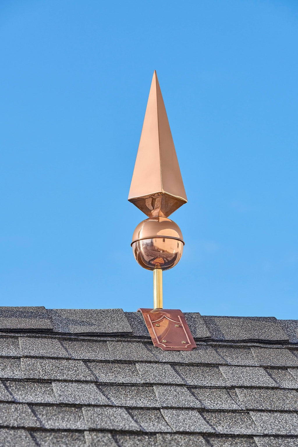 Bronze Finial with Decorative Copper Roof Mount U53099