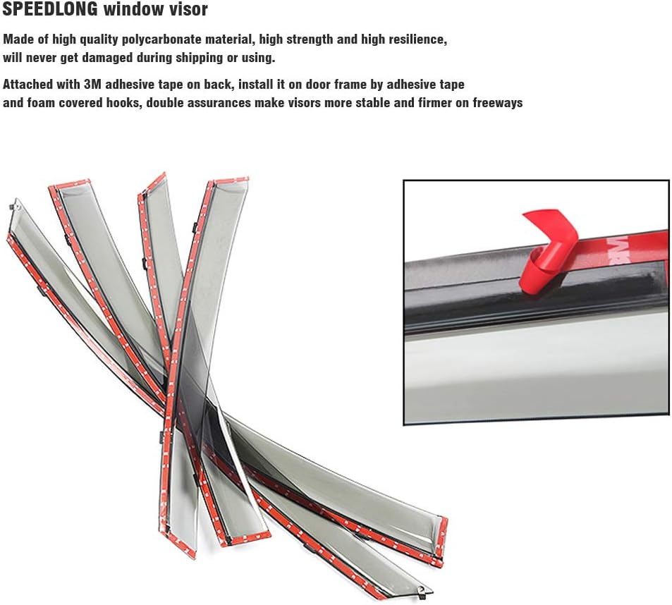 Car Window Visor Vent Shade Deflector Sun/Rain/Fog Guards S84574