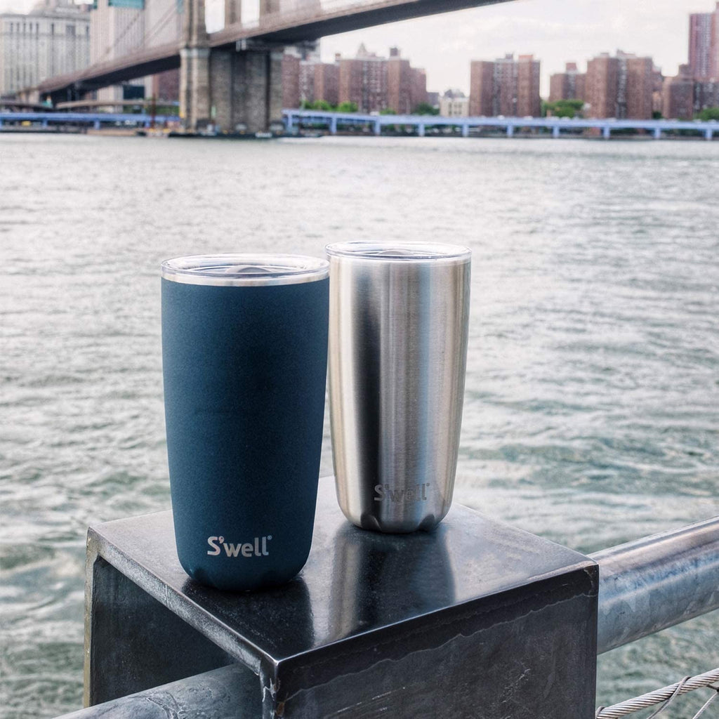 Stainless Steel Tumbler with Slide-Open Lid, 18 Fl Oz, Vacuum-Insulated Water Bottle M72517