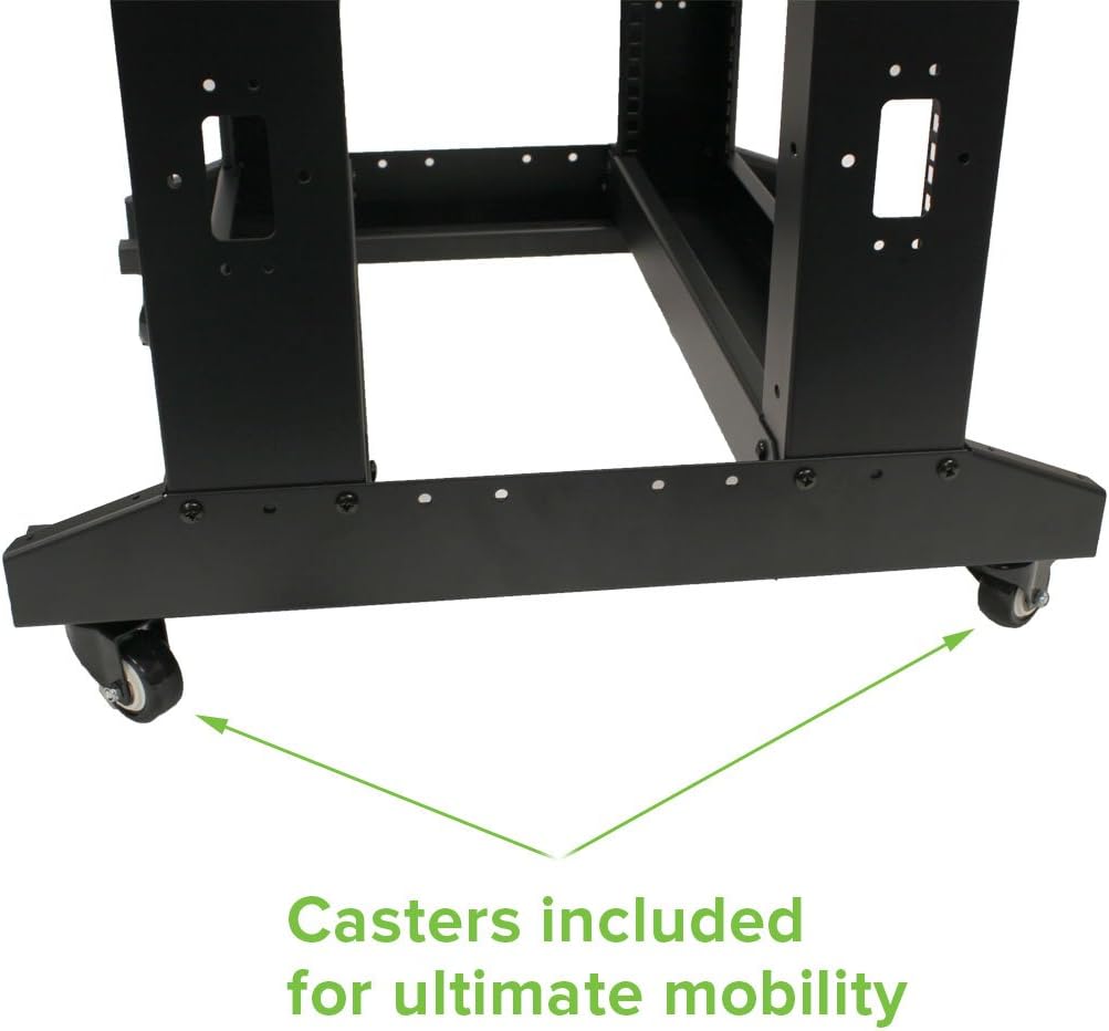 22U 4-Post Open Frame Server Rack with Casters F9657