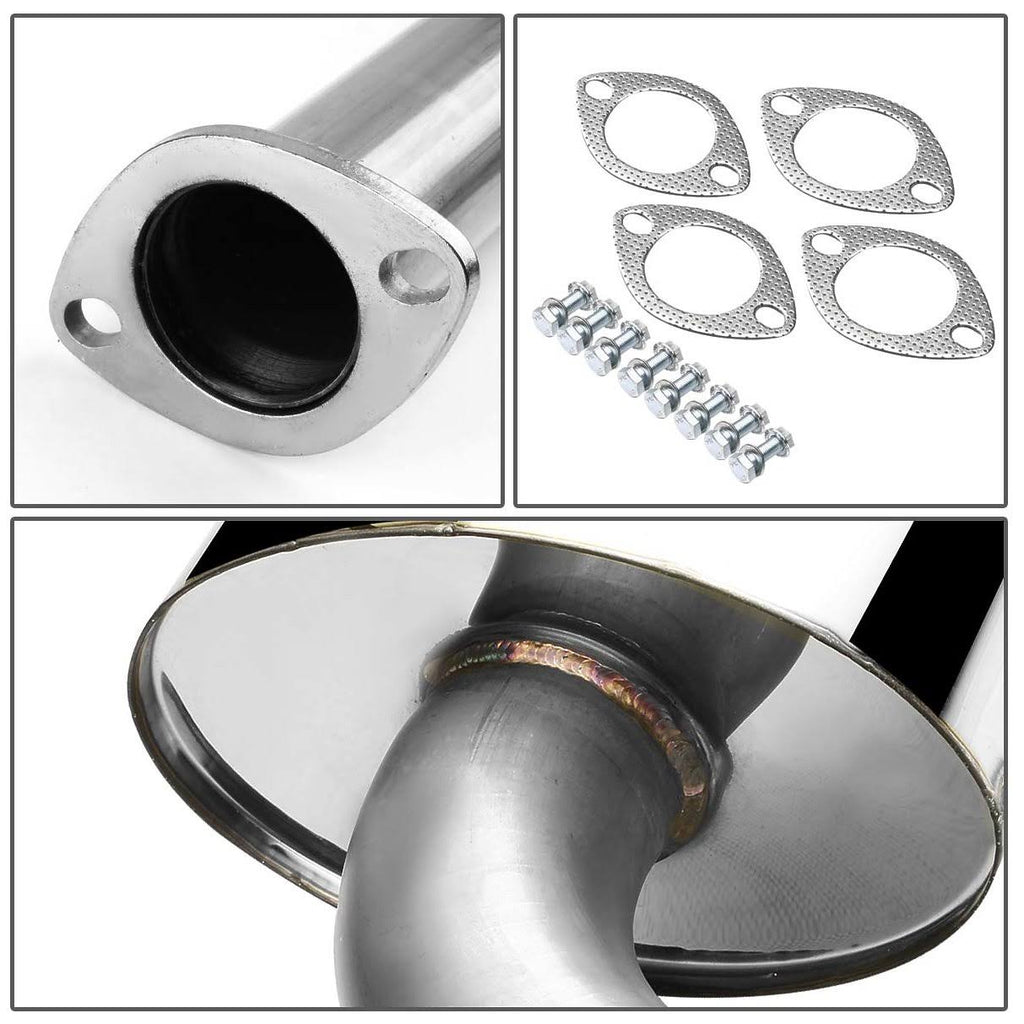 Stainless Steel Dual Rolled Muffler Tip Catback Exhaust System M121