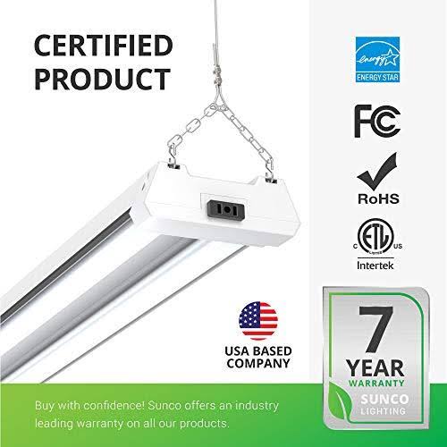6 Pack LED Utility Shop Light, 4 ft, Linkable Integrated Fixture, 6000K Daylight, 4100 lm I13266