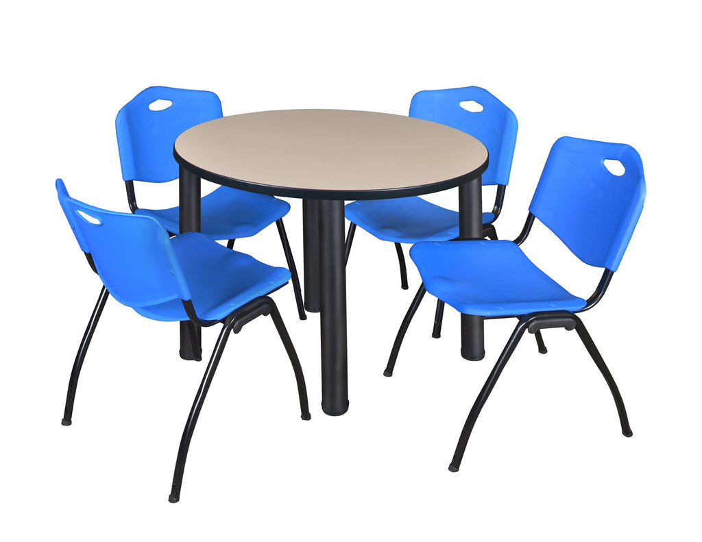 Round Breakroom Table with 4 Stack Chairs J1270