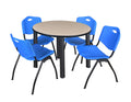 Round Breakroom Table with 4 Stack Chairs J1270