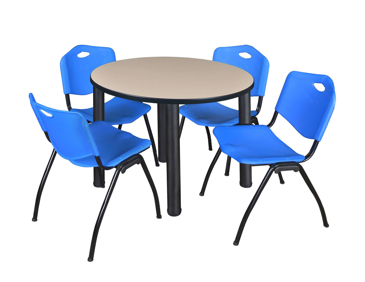 Round Breakroom Table with 4 Stack Chairs J1270