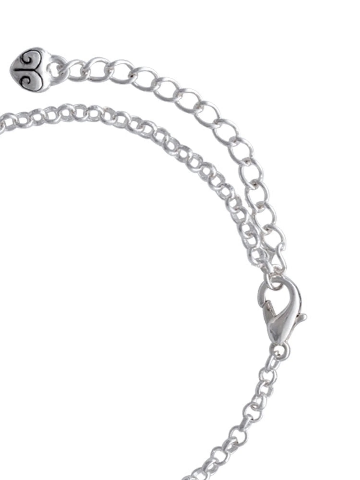 Silvertone Half Marathon Roman Numeral Charm Bracelet, 6"+2" P9857