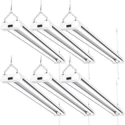 6 Pack LED Utility Shop Light, 4 ft, Linkable Integrated Fixture, 6000K Daylight, 4100 lm I13266