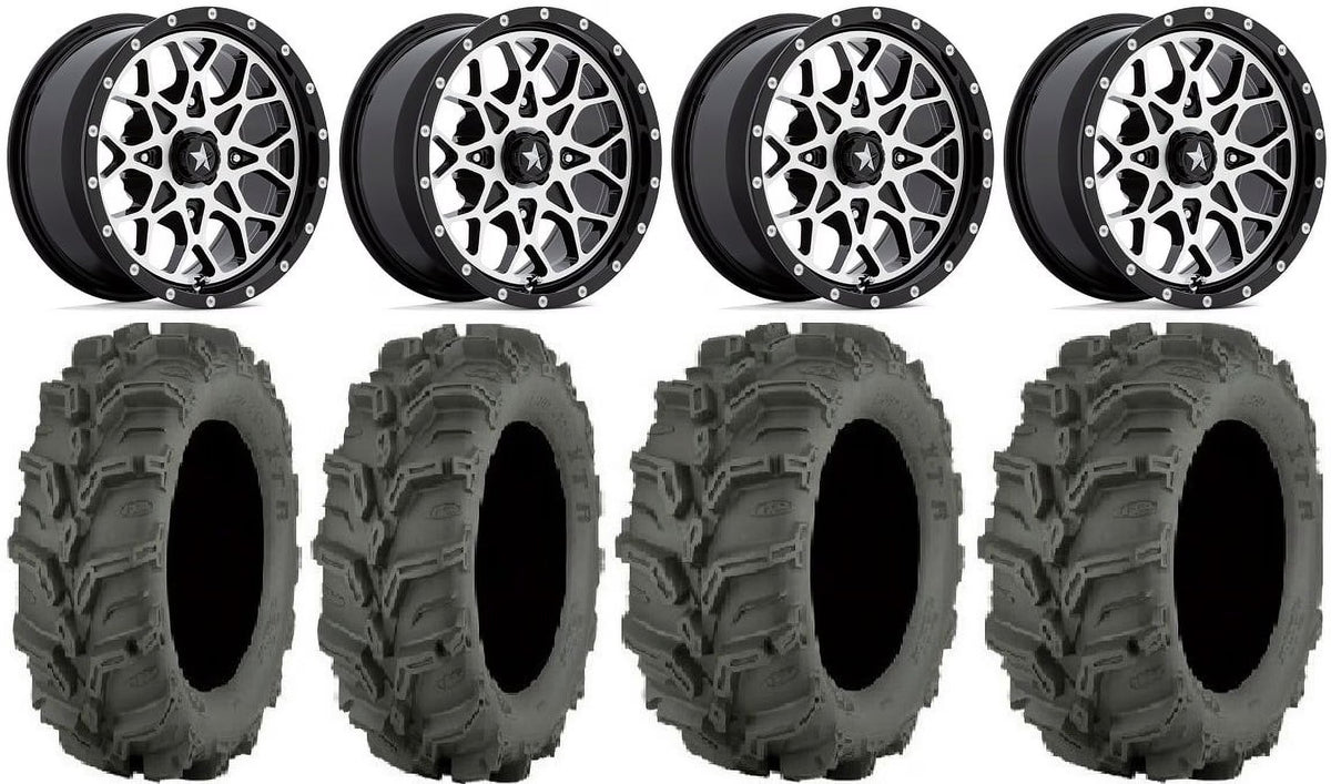 14" Wheels Machined 27" Mud Lite XTR Tires K2464