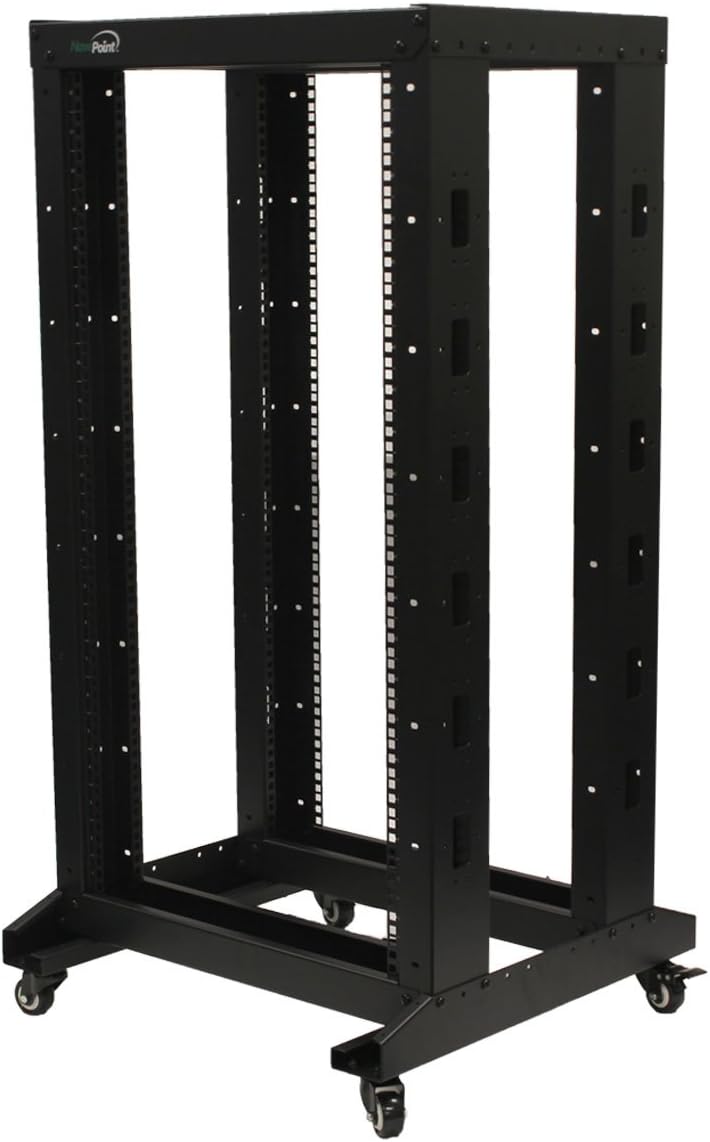 22U 4-Post Open Frame Server Rack with Casters F9657