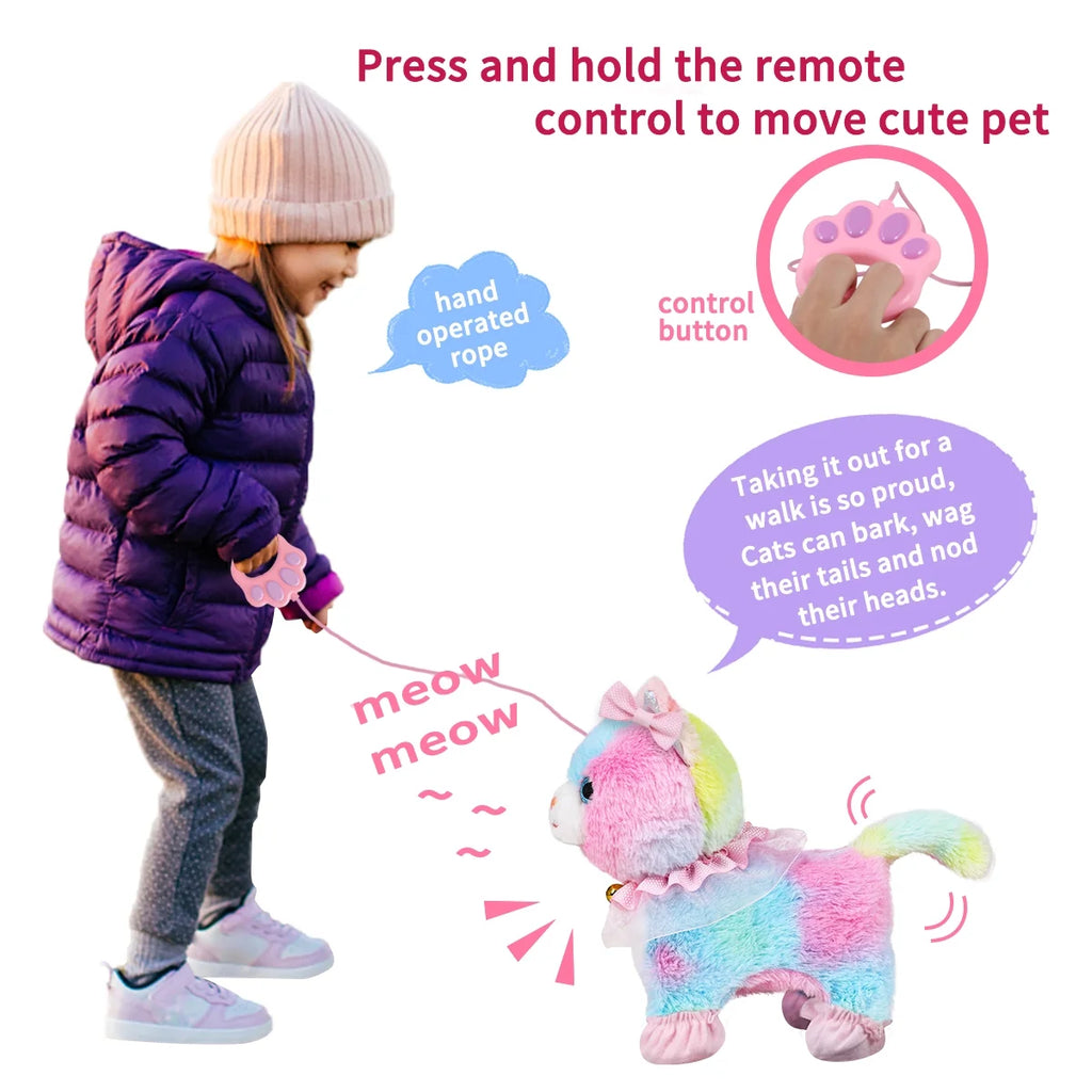 Interactive Plush Pet Cat with Remote Control Leash M869