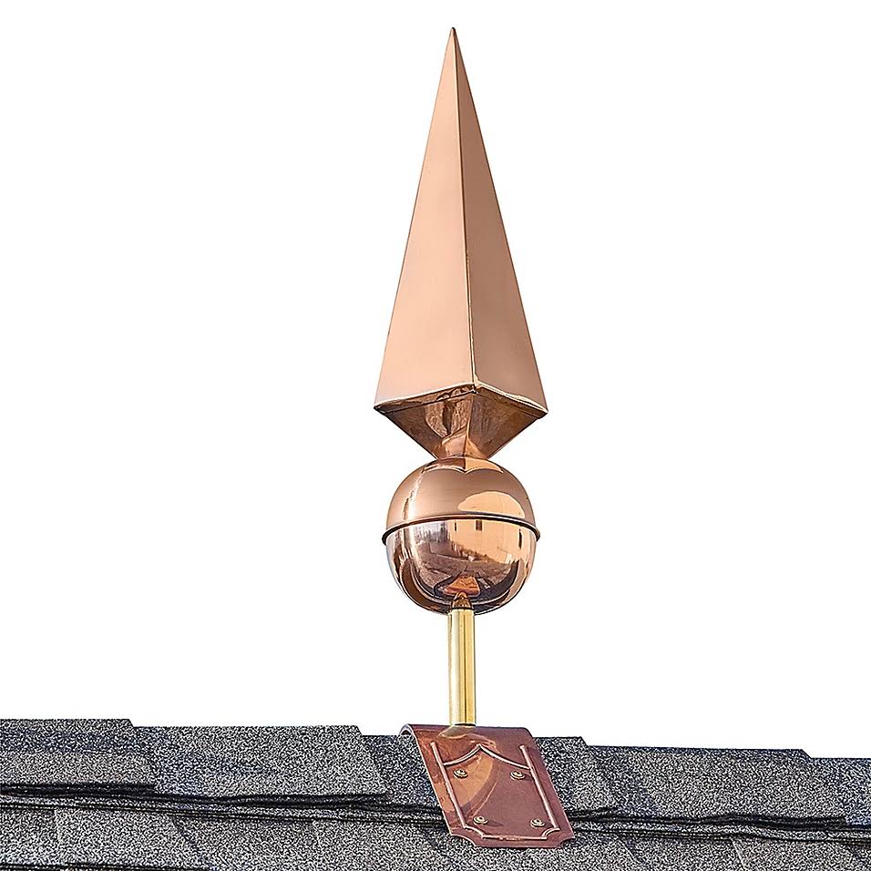 Bronze Finial with Decorative Copper Roof Mount U53099