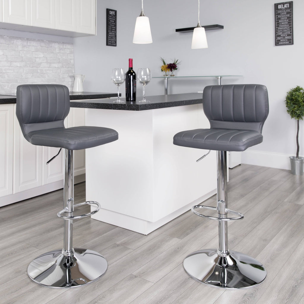 Blue Adjustable Height Barstool with Chrome Base N520231