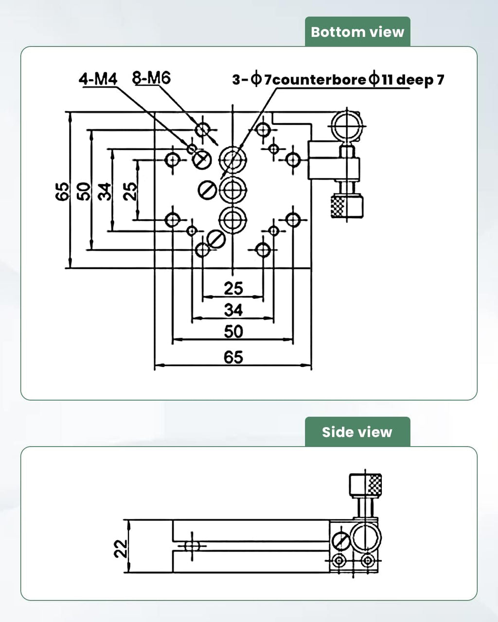 2.6 inches 2-axis Manual Angle Tilt Table V19853