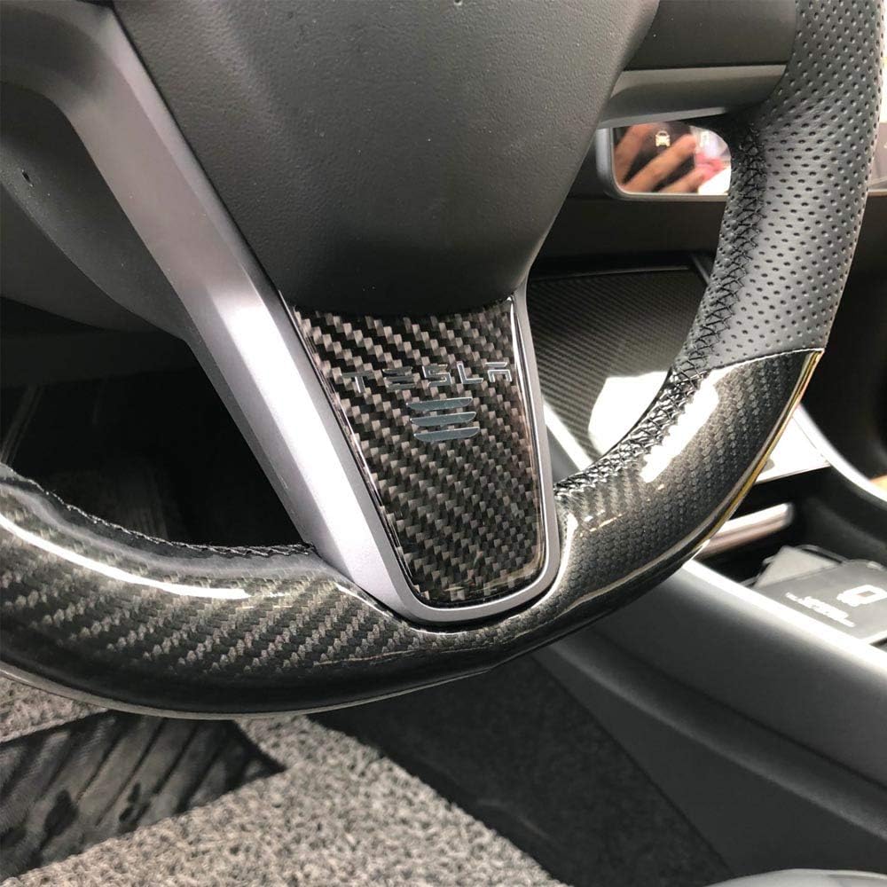 Black Perforated Leather Carbon Fiber Auto Steering Wheel Cover E927