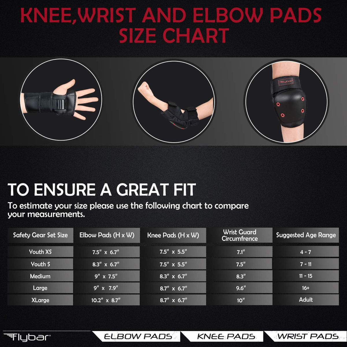Kids Knee Pads and Elbow Pads Set with Wrist Guard W43912