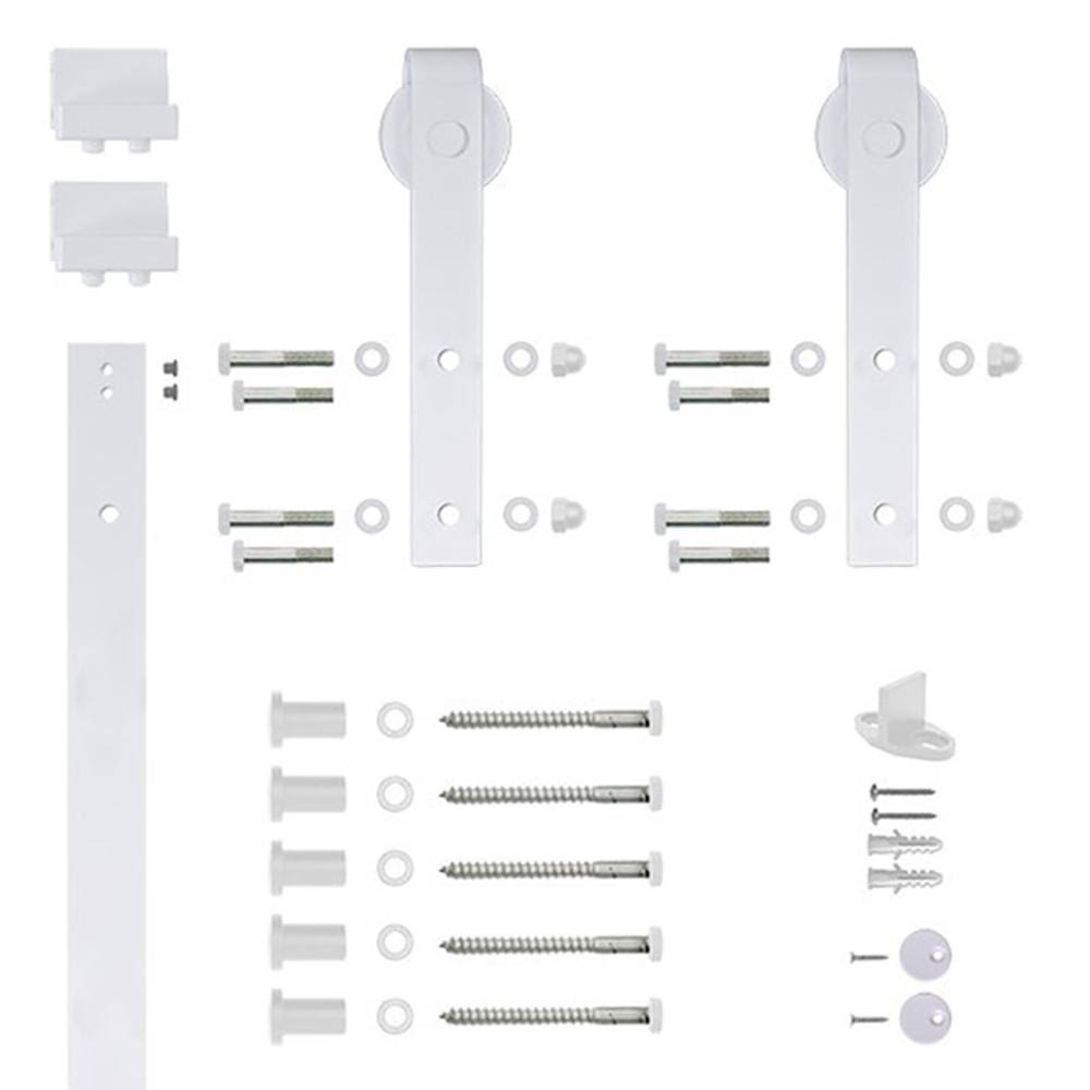 White Hook Strap Rolling Door Hardware Kit N95484