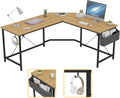 Oak L Shaped Computer Desk with Storage P40039