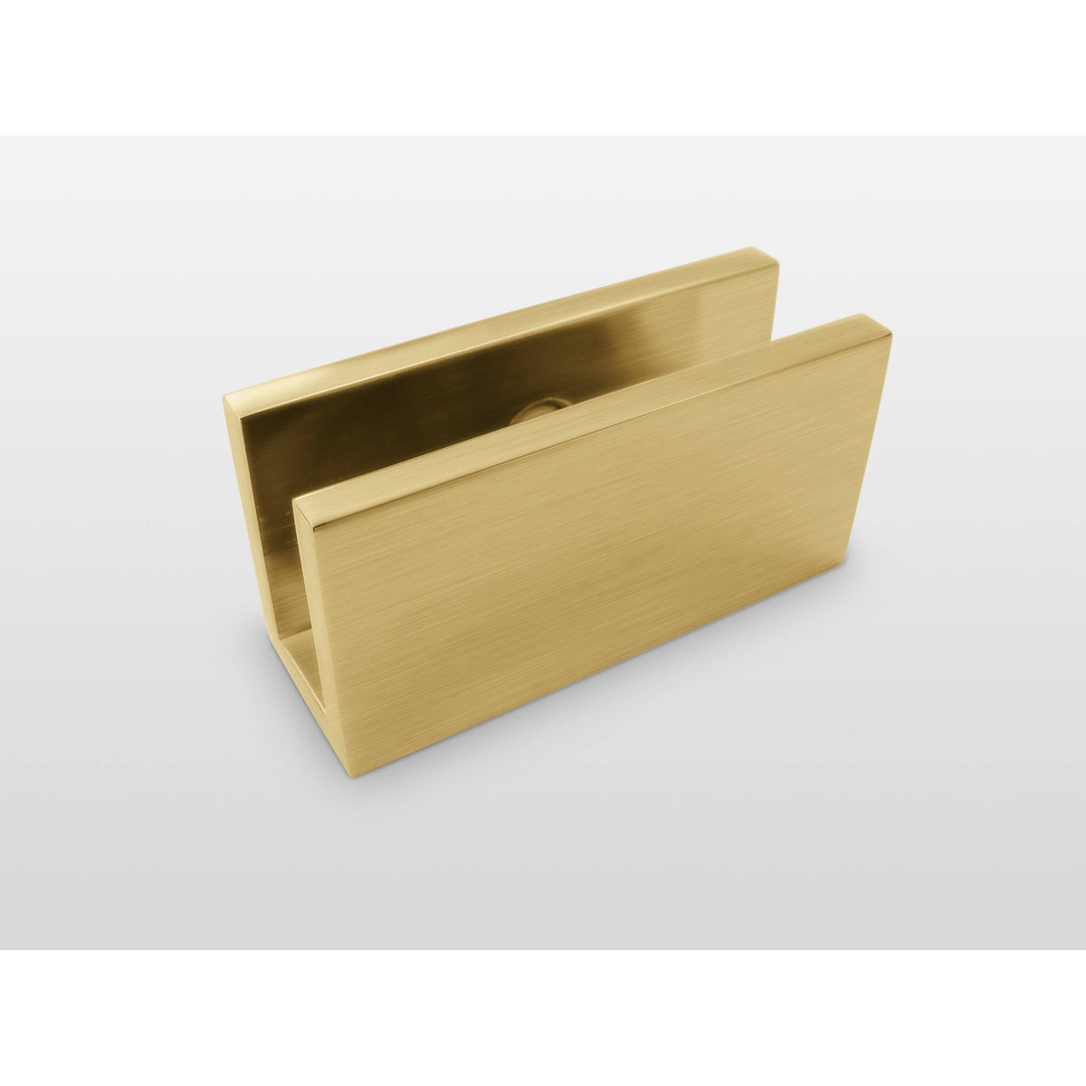 Frameless Shower Door Single Fixed Panel Satin Brass in Gold M194593