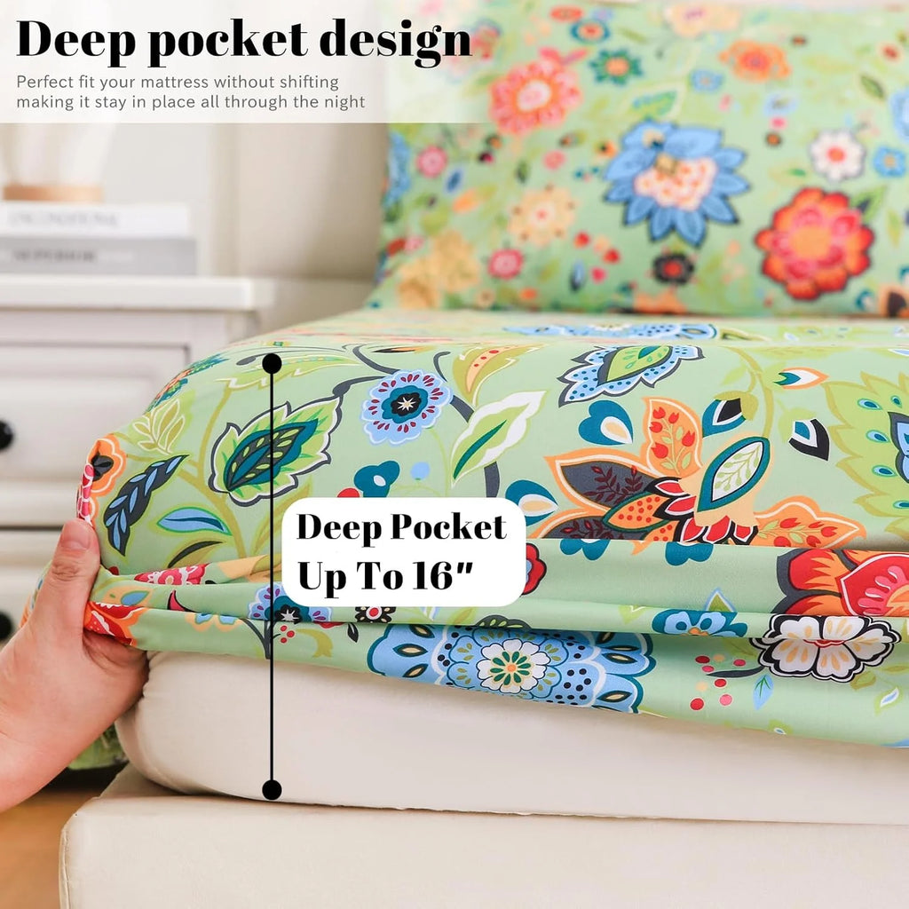 California King 4 Piece Microfiber Sheet Set with Deep Pocket U22834