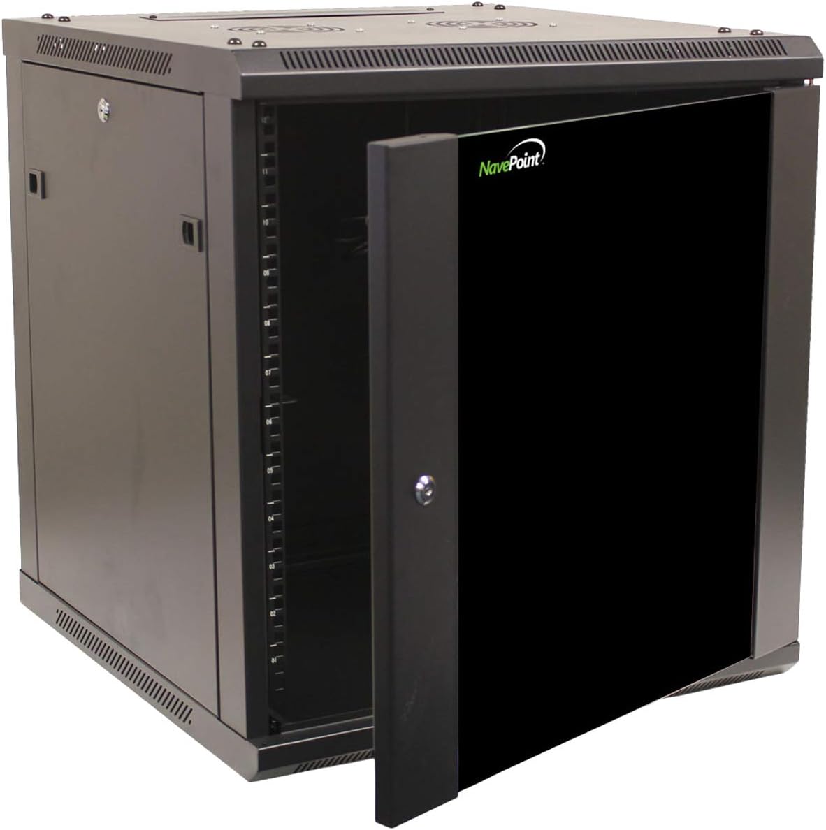 12U Wall Mount Network Server Cabinet Rack Enclosure Glass Door Lock J607341