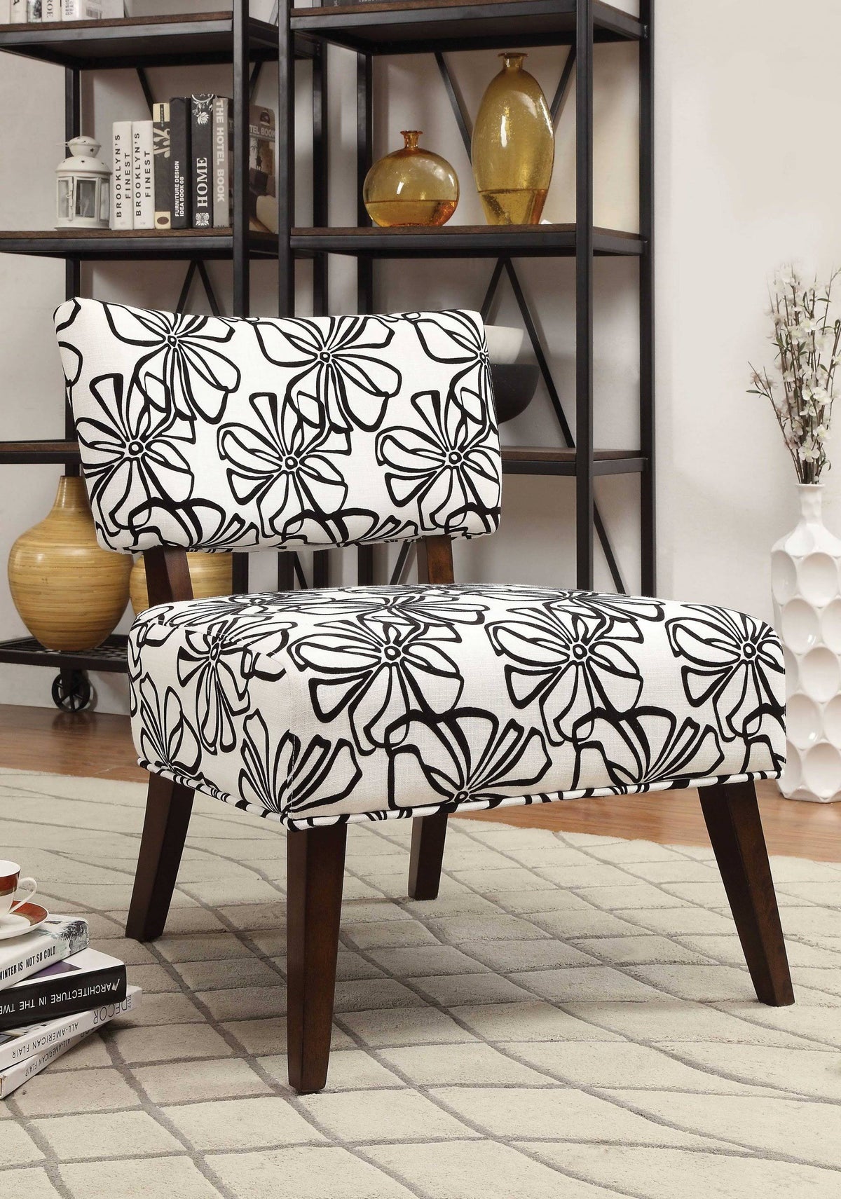 White Wood Accent Chair K95258