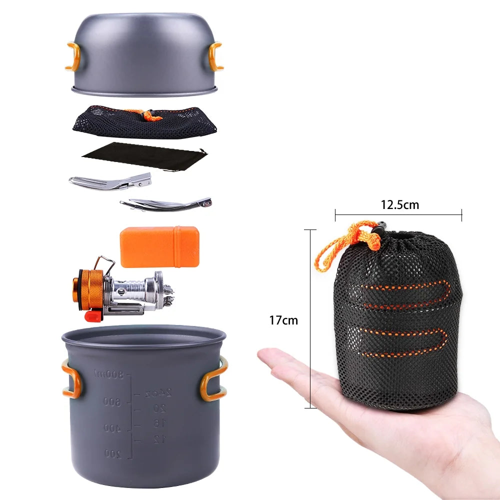 Outdoor Camping Hiking Cookware Set with Pot, Fork and Spoon T637710