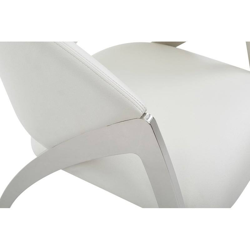 White Leatherette Accent Chair I7042