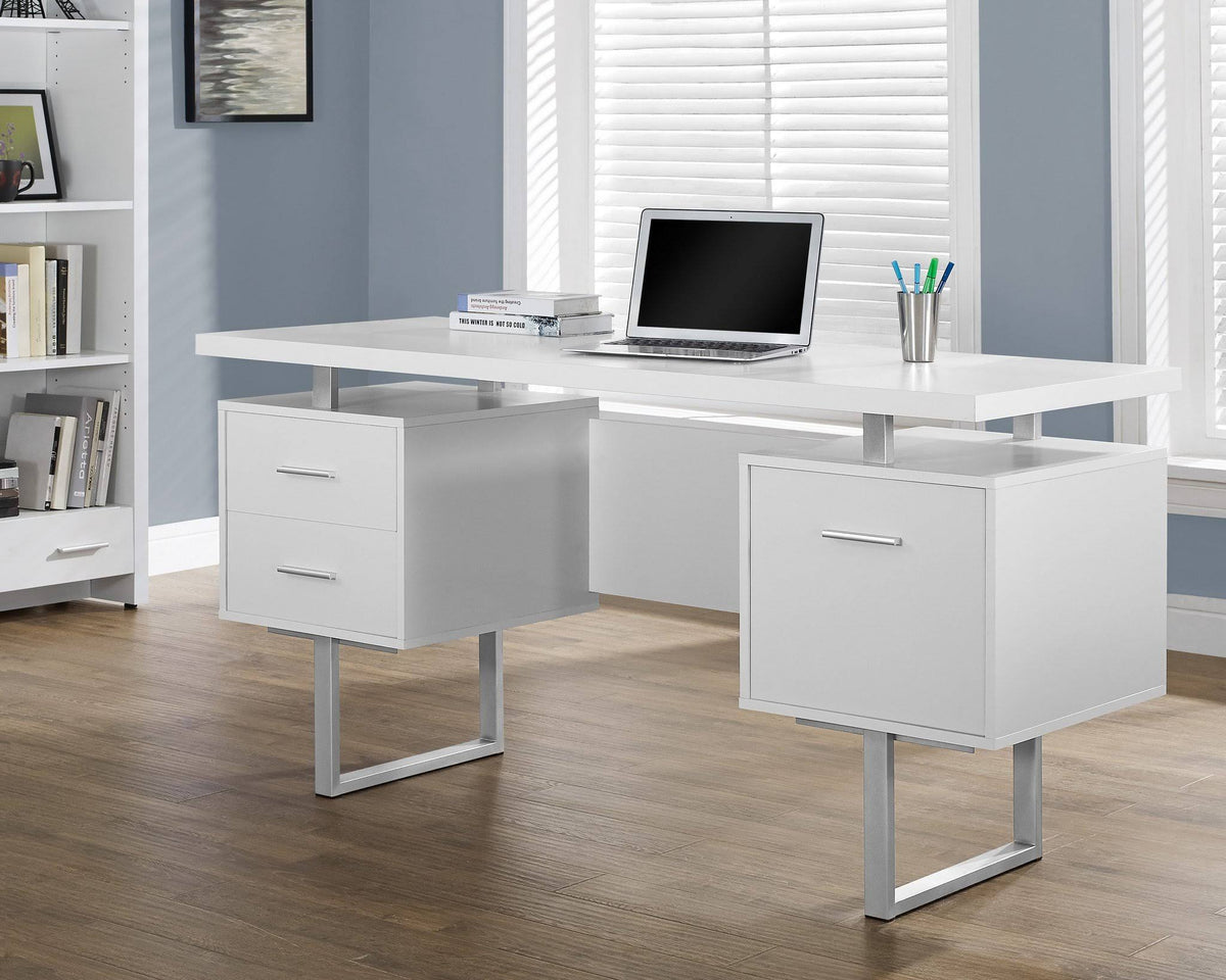 Gray Hollow Core Computer Desk P4130