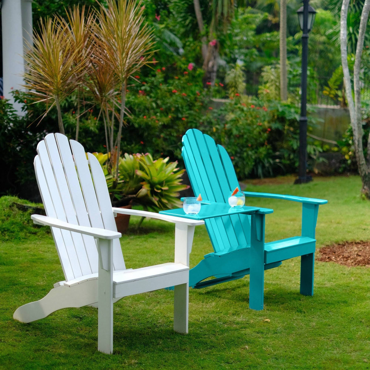 Dark Green Adirondack Chair with Tray Table H7809