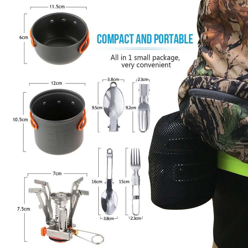 Outdoor Camping Hiking Cookware Set with Pot, Fork and Spoon T637710