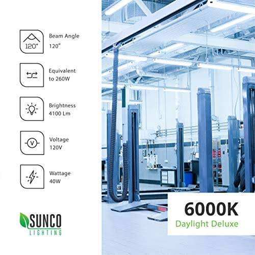 6 Pack LED Utility Shop Light, 4 ft, Linkable Integrated Fixture, 6000K Daylight, 4100 lm I13266